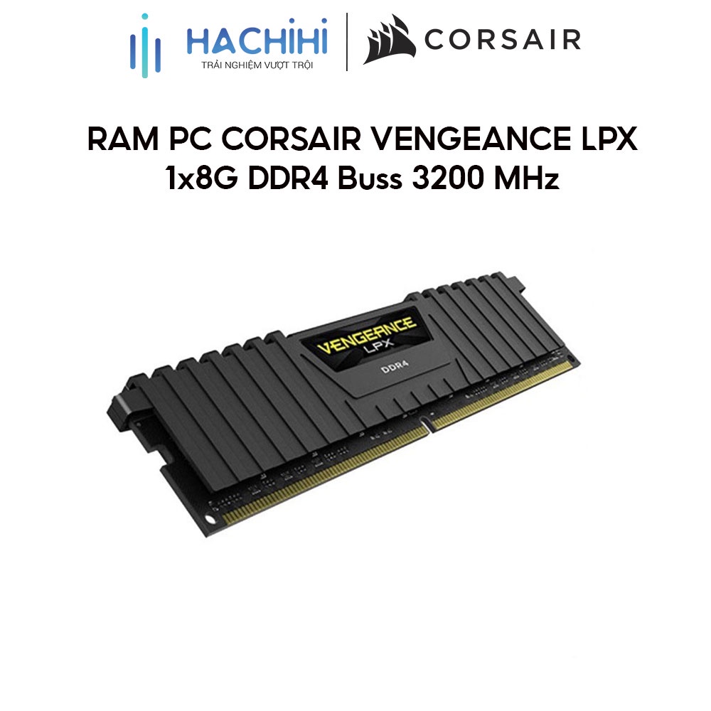 Bộ nhớ RAM dành cho PC CORSAIR VENGEANCE LPX CMK8GX4M1E3200C16 1x8G DDR4 Buss 3200 MHz