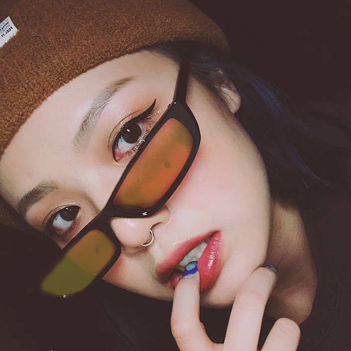 Kính Mát Gọng Chữ Nhật Phong Cách hip hop Thời Trang Cho Nữ Sự Bảo Vệ