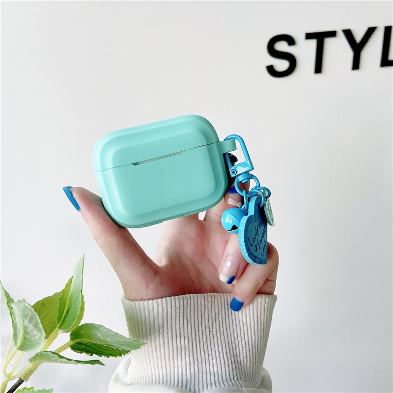 Vỏ bọc tpu mềm bảo vệ hộp sạc tai nghe Airpods 1/2/Pro đính đá họa tiết trái tim xinh xắn