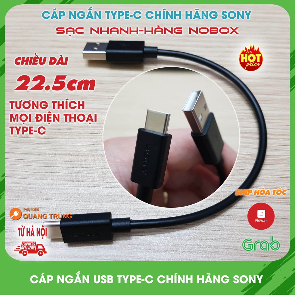Cáp sony typeC chiều dài 22.5 cm,tương thích mọi loại máy,sạc nhanh