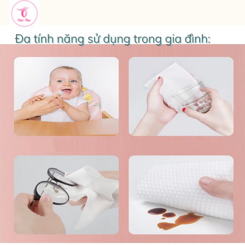 Khăn mặt nén dùng 1 lần 100% cotton mềm mịn, kháng khuẩn tốt,  bảo vệ làn da khỏi mụn - Việt Thư