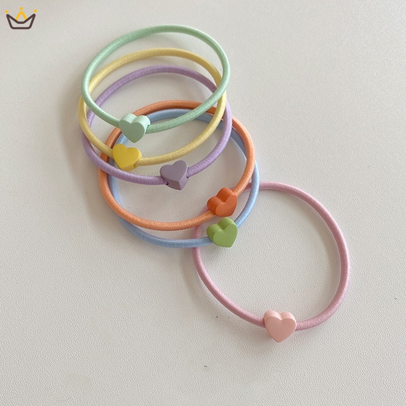 Dây Cột Tóc Co Giãn Hình Trái Tim Dễ Thương Thời Trang Cho Nữ