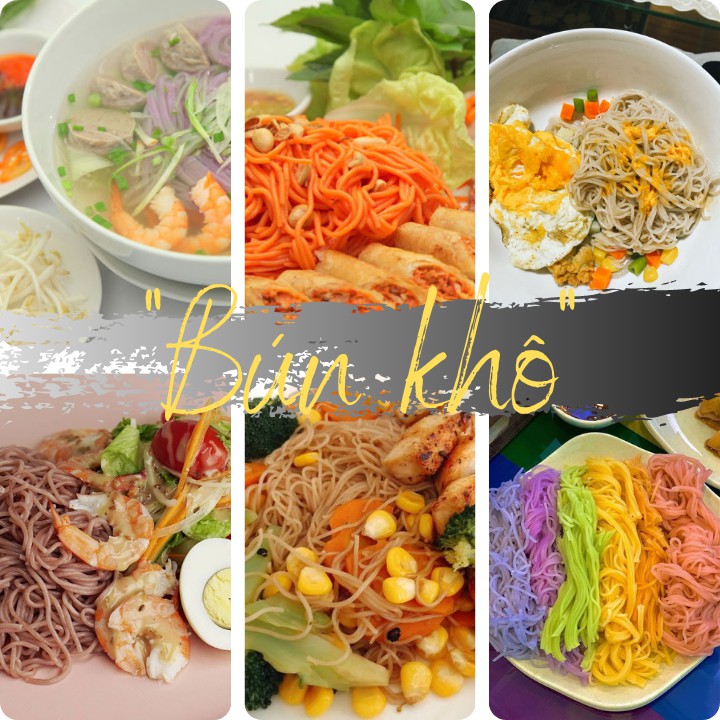 Bún Khô Rau Ngót Khương Huy - Bún Gạo Rau Ngót - Chỉ 3 Phút Nấu Không Cần Ngâm  - Bún Sạch Khương Huy Hộp 300g