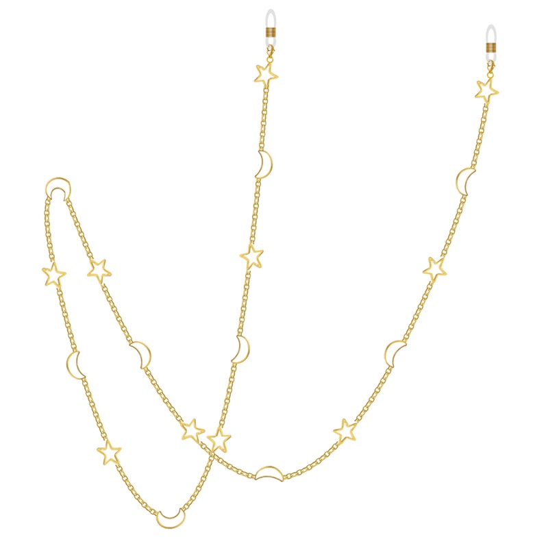 Dây Xích Đeo Kính Chống Trượt Mặt Hình Ngôi Sao Mặt Trăng Rỗng Đơn Giản Thời Trang