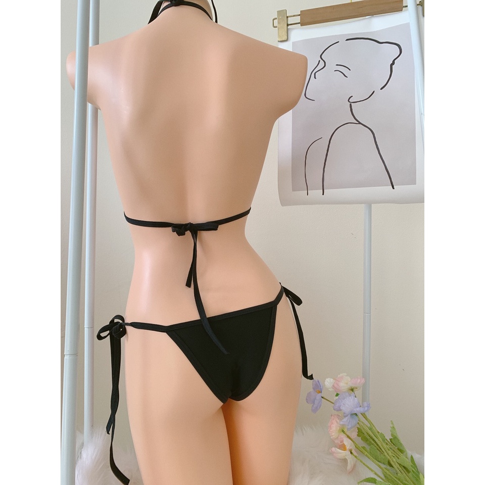 BK029 Bộ đồ lót lọt khe bikini hai mảnh bốc lửa vải lụa mềm - KELLY WANG