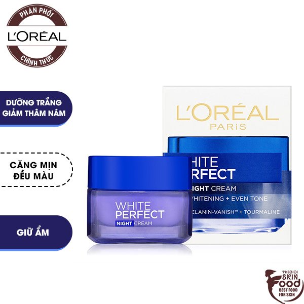 Kem Dưỡng Trắng, Đều Màu Da Ban Đêm L'Oreal White Perfect Night Cream 50ml