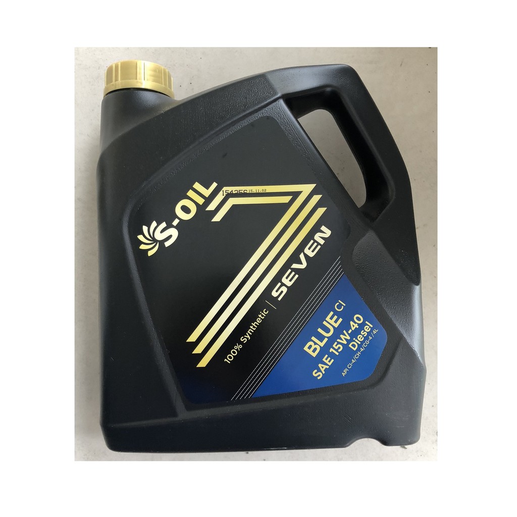 Dầu nhớt tổng hợp cho xe ô tô máy dầu Diesel S-Oil 7 Blue CI-4 15w-40 Fully Synthetic 4L (Hàn Quốc)