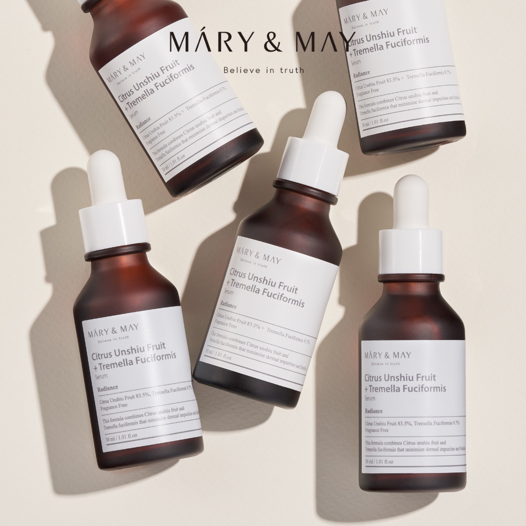 Tinh Chất Dưỡng Sáng Da Mary&May Citrus Unshiu + Tremella Fuciformis Serum 30ml
