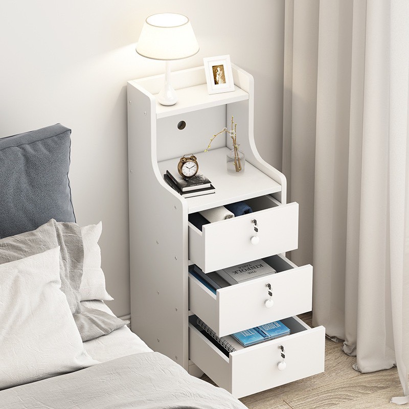 Táp đầu giường decor phòng ngủ có tủ ngăn kéo đựng đồ tiết kiệm diện tích &giá sách siêu xinh phong cách Bắc Âu