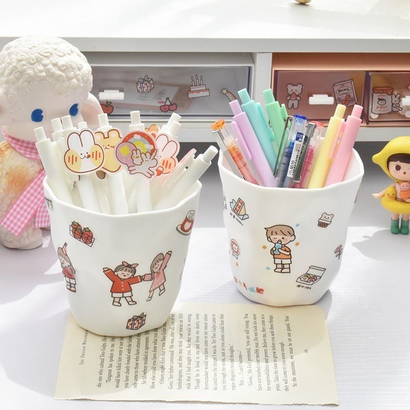 Hộp Đựng Bút Để Bàn Bằng Nhựa Họa Tiết Graffiti Diy Giá Đỡ