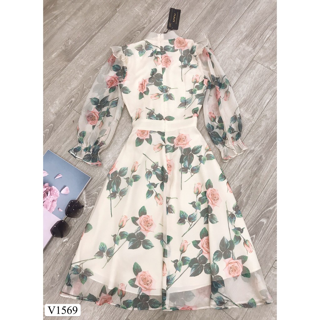 [Mã FAGREEN1505 giảm tới 30K đơn 99K] Váy hoa dài tay V1569 - Đẹp Shop DVC - Kèm ảnh thật trải sàn do shop tự chụp | BigBuy360 - bigbuy360.vn