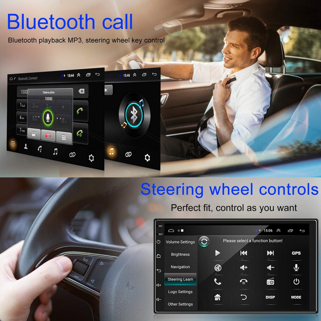 (Hỗ trợ Tiếng Việt) Màn Hình Cảm Ứng LCD 7 inch Hỗ Trợ Nghe Nhạc MP5 Bluetooth Wifi GPS Android 9.1 Bản Mới Nhất