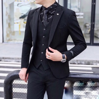 Vest Kẻ Đen 6 Nút