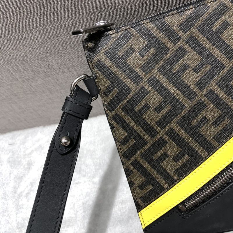 clutch cầm tay cho nam nữ họa tiết chữ F sang chảnh Fendi FD