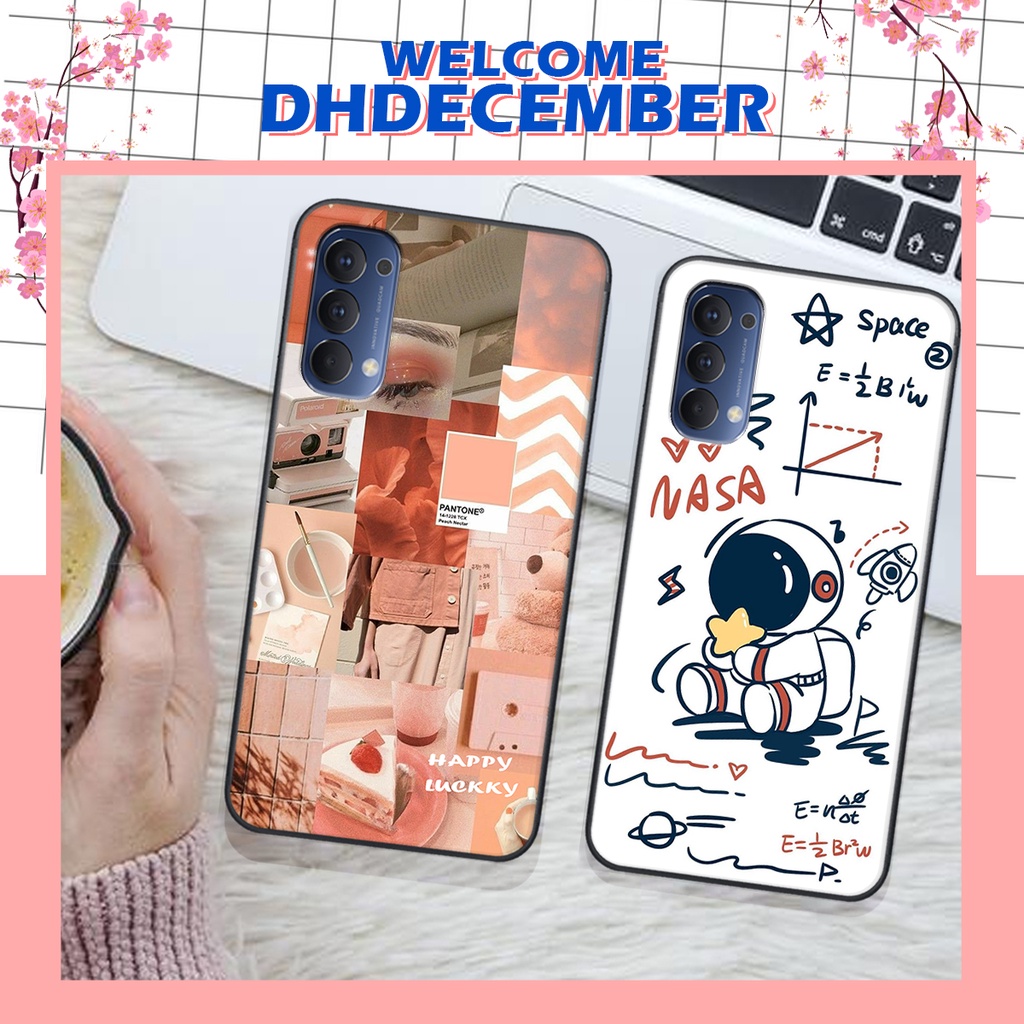 Ốp lưng Oppo RENO 4 in hình nice ,good luck happy ốp xinh viền dẻo đẹp chất