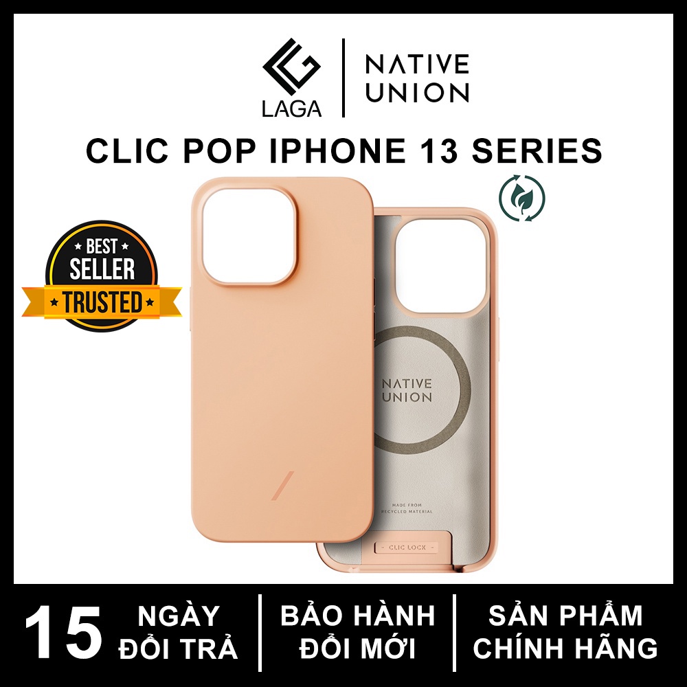 Ốp Lưng Cao Cấp hỗ trợ sạc không dây Native Union CLIC POP Cho iPhone 13 Pro Max / 13 Pro / 13