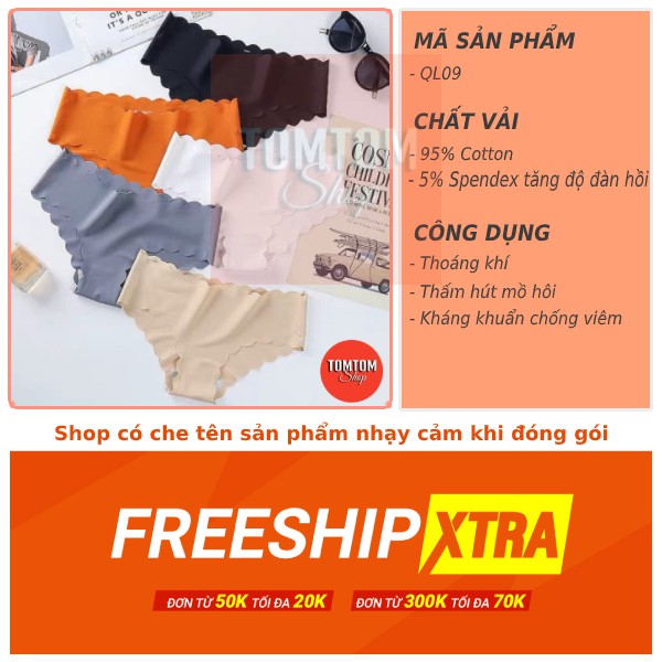 Quần lót nữ thun lạnh đúc su không đường may mặc trong váy dễ thương lượn sóng cao cấp QL09