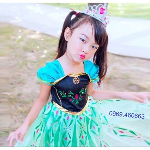 🔥Xả Hàng🔥 Váy Đầm Anna. Váy Đầm công chúa Anna cho bé cao cấp Kèm Phụ Kiện