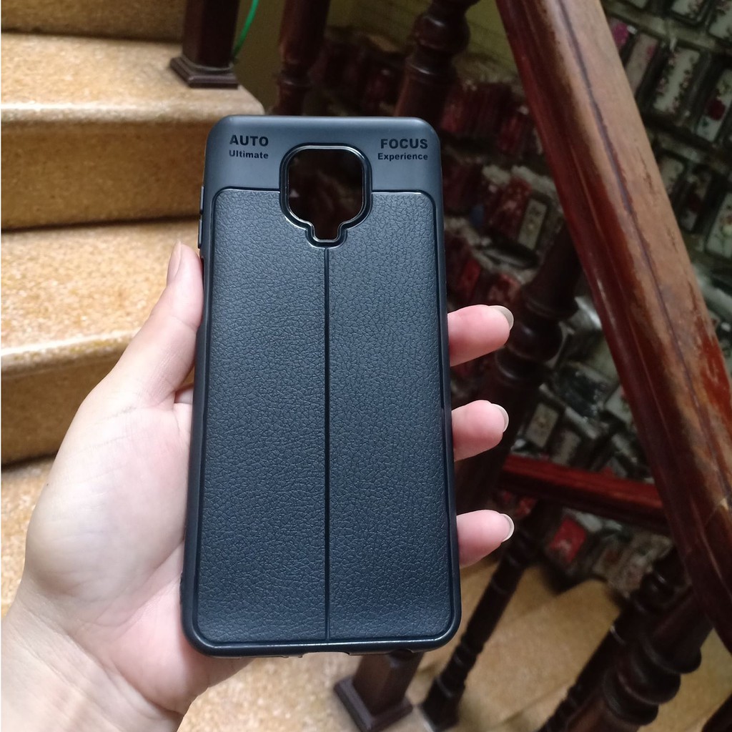 Ôp dẻo đen vân da Autofocus cho Xiaomi Redmi Note 9S  Pro Max note 8 pro note 7 pro