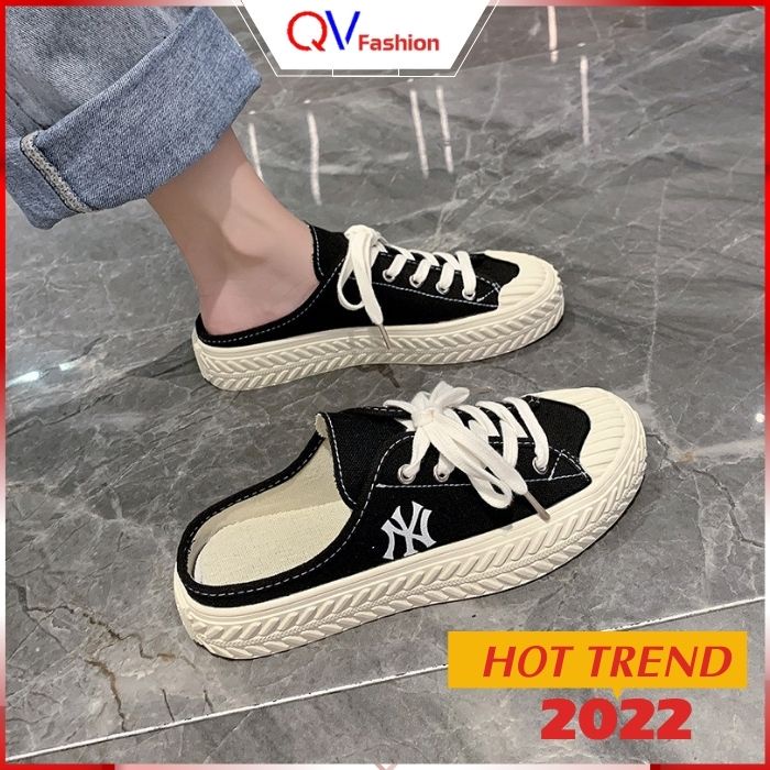 Giày đạp gót nữ độn đế cao cấp hot hit năm nay với kiểu dáng trẻ trung năng động - QV Fashion