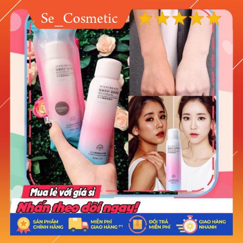 Xịt chống nắng mayCreata 150ml, trắng da, nâng tone- xit chong nang secosmetic