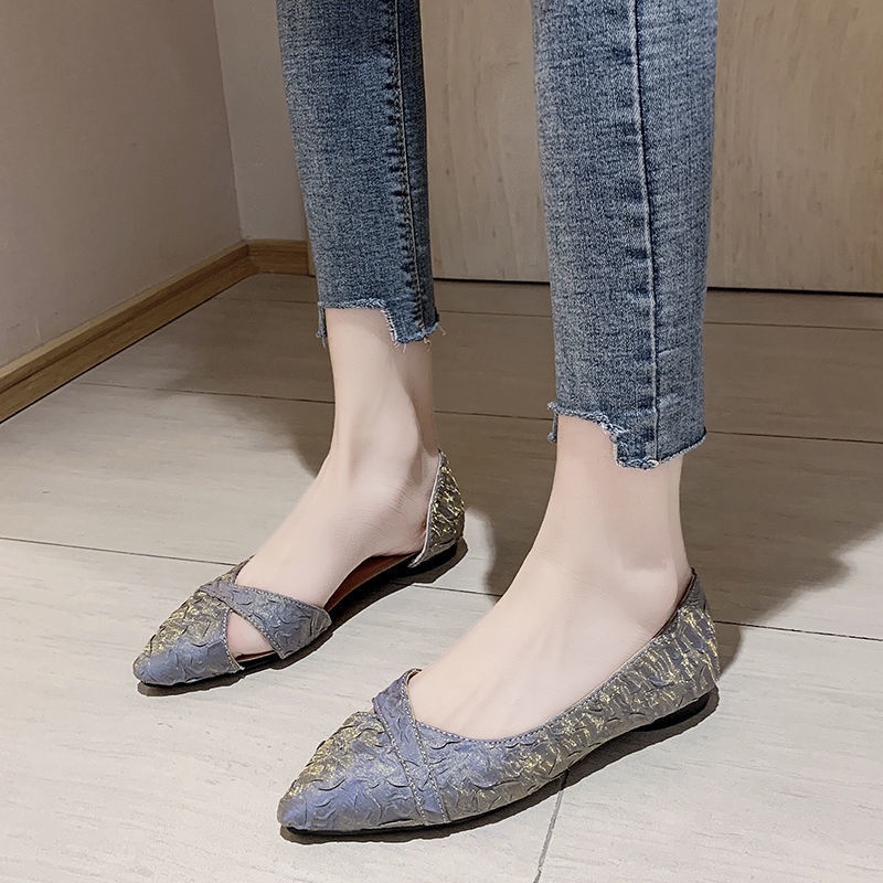 Giày Búp Bê Nữ Mũi Nhọn Đế Mềm