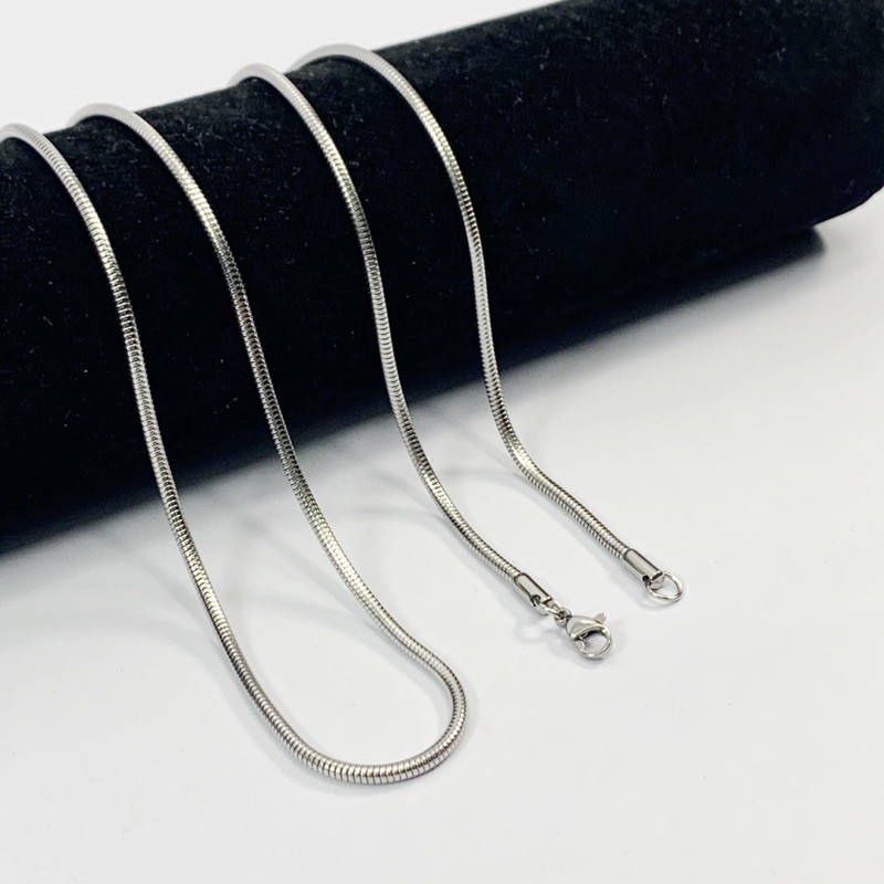 Vòng cổ titan sơi mì trơn 03