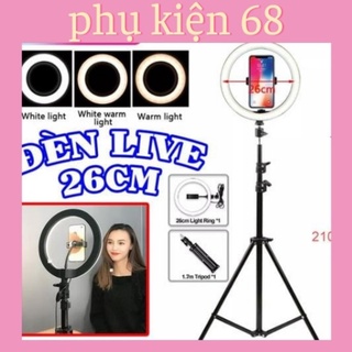 Đèn livestream 26cm kèm kẹp điện thoại và chân đứng 2mét