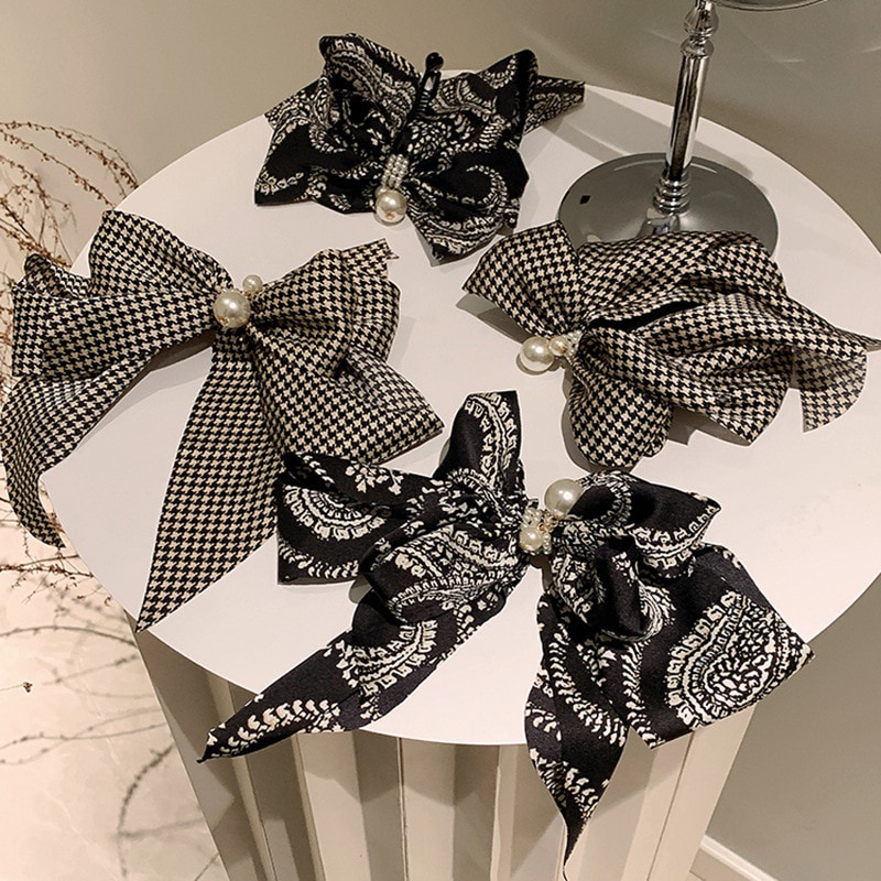 Kẹp tóc ruy băng hình nơ cỡ lớn dễ thương thời trang dành cho nữ