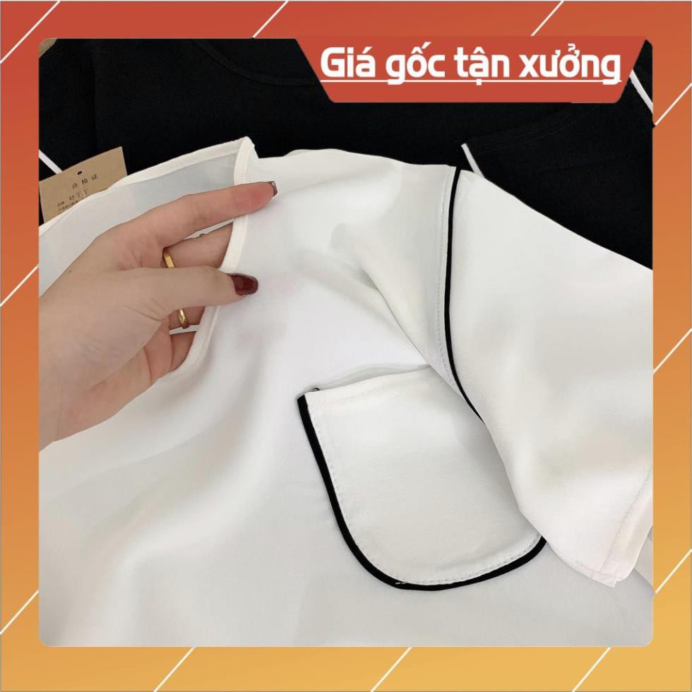 SALE!!! Áo thun cotton đẹp , dáng thụng túi mí vạt lệch đen trắng (FREESHIP)  áo phông nam nữ cực chất giá tận xưởng