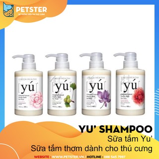 Sữa tắm YU' Shampoo 🏵️HƯƠNG THƠM BẤT DIỆT🏵️ Sữa tắm chó mèo siêu lưu hương khử mùi, chiết xuất từ hoa và gỗ thơm