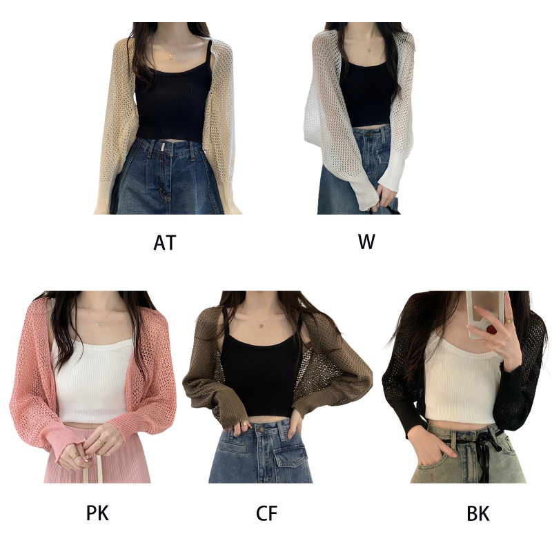 Brroa Áo Khoác Cardigan Đục Lỗ Thời Trang Mùa Hè Hàn Quốc Cho Nữ Đi Biển Mua Sắm Hàng Ngày