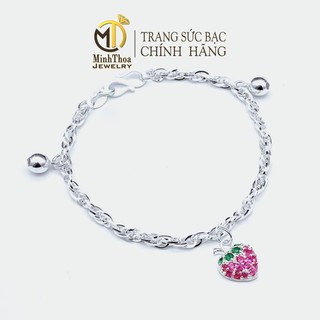 Vòng tay bạc đẹp cho bé, lắc tay hình quả dâu dễ thương cho bé gái trang sức bạc ta Minh Thoa JEWELRY