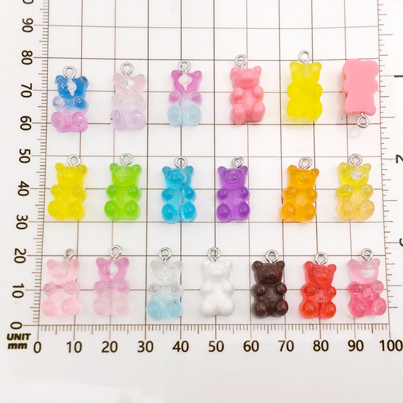 Set 32 Mặt Dây Chuyền Hình Kẹo Mút / Gấu Bằng Resin Siêu Bền Trang Trí Nhà Cửa DIY