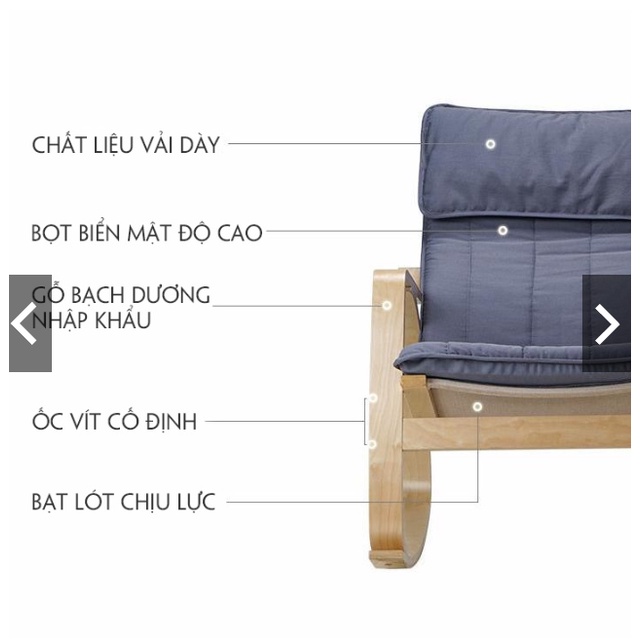 Ghế thư giãn Poang ngắn , ghế đọc sách, giúp cho bản thân thư giãn mỗi khi mệt mỏi – M006 - 2