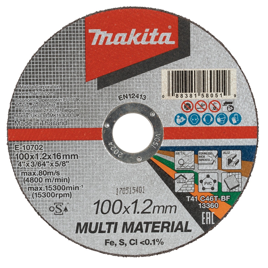 Đá cắt 100mm đa năng Makita E-10702