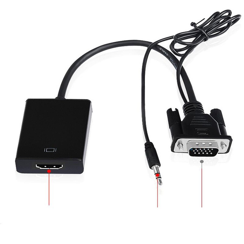 Bộ Cáp chuyển đổi tín hiệu từ VGA sang HDMI có âm thanh kèm theo cáp Micro USB