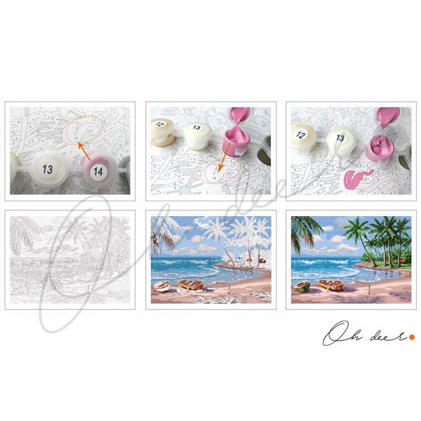 Tranh tô màu theo số | 40*50 | CÓ KHUNG | Hoạt hình - Anime - Manga - Totoro trên cánh đồng