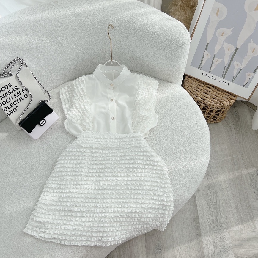 Set đồ nữ áo sơ mi kèm chân váy ngắn công sở đi làm dự tiệc hẹn hò dạo phố HATI