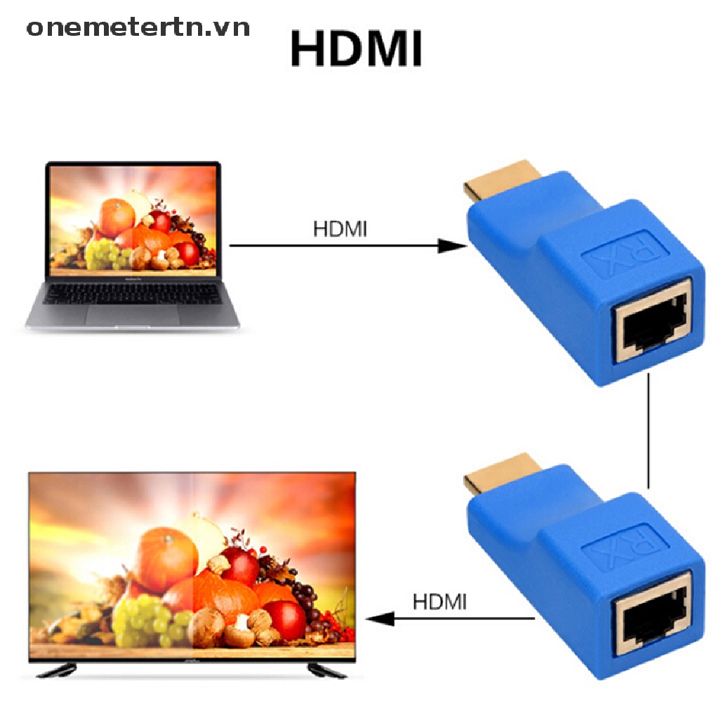 Onemetertn Set 2 Bộ Khuếch Đại Mạng lan ethernet 1080p hdmi Sang rj45 cat 5e / 6