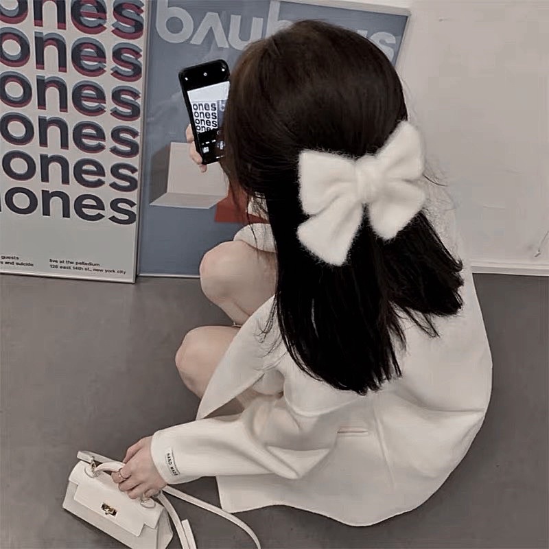 Kẹp Tóc Nơ Lông Nhiều Màu - KEP1183