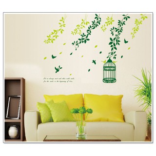 Decal dán tường 3D Giàn lá rơi DH056