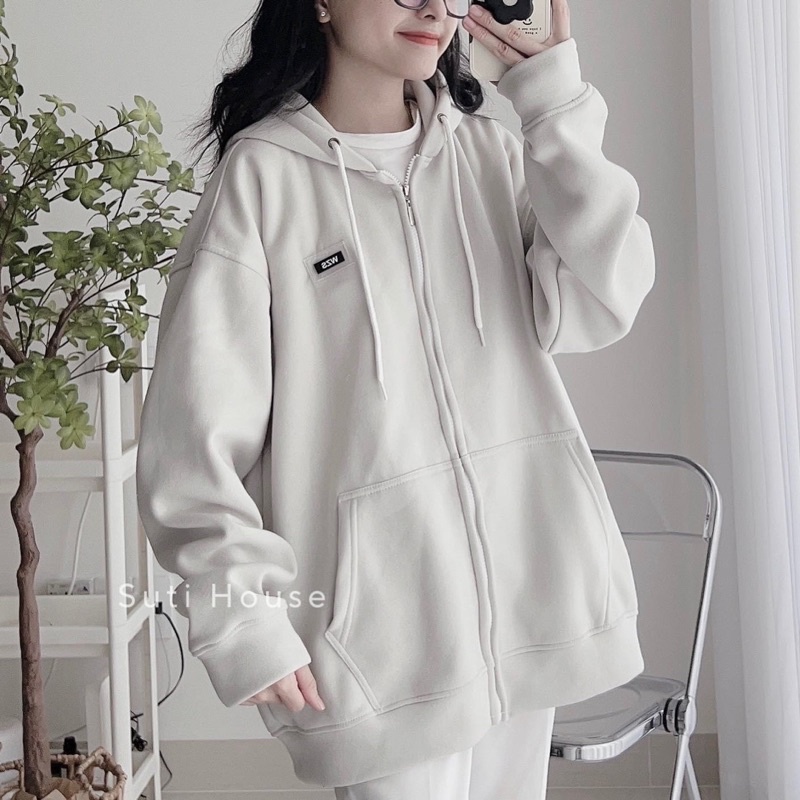 [ẢNH THẬT] Áo Hoodie Zip TAG WZS Màu Tan Ghi mint Form Rộng Unisex Nam Nữ - Suti House | BigBuy360 - bigbuy360.vn