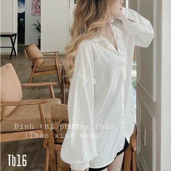 Áo sơ mi tay phồng phôm rộng PC đơn giản dễ thương | BigBuy360 - bigbuy360.vn
