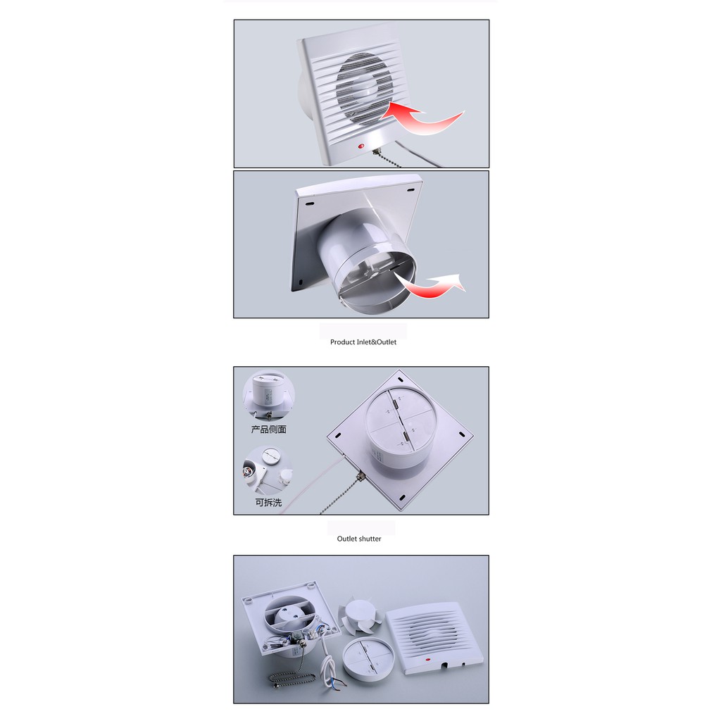 Quạt thông gió thiết kế rèm gắn tường có công tắc kéo LAVFILL LFWW-09EK(SW), LFWW-11EK (SW), LFWW-13EK (SW)