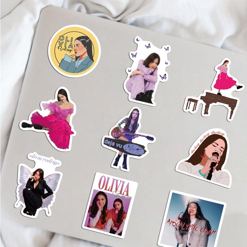 Bộ 50 Miếng Dán Trang Trí Hình Ca Sĩ Olivia Rodrigo Diy