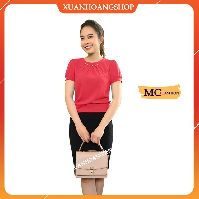 Áo Sơ Mi Nữ Đẹp Mc Fashion, Tay Ngắn Cộc, Kiểu Dáng Công Sở, Trơn, 2 Màu Xanh, Đỏ Ta946 . !