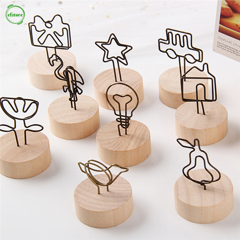 Kẹp Gỗ Giữ Giấy Ghi Chú Kiểu Dáng Cổ Điển