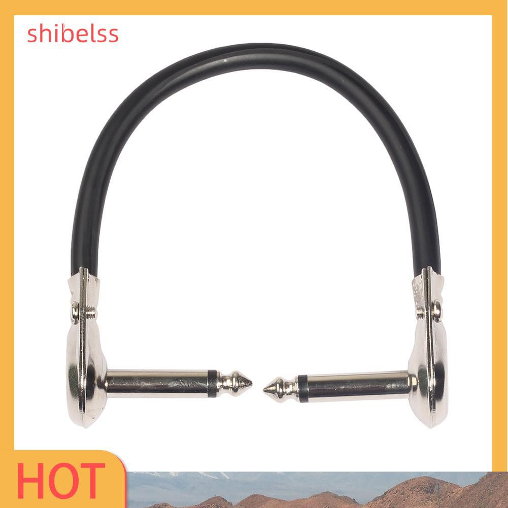 （ʚshibelss）Right Angle 15cm 6.35mm Male to Male Guitar Patch Cable for Effect Pedals