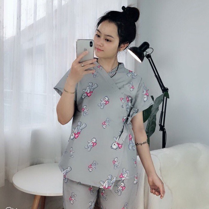 Bộ Kimono Nữ Mặc Nhà - NEm.Clothing [FREESHIP] - Set quần short áo cộc mặc nhà nữ